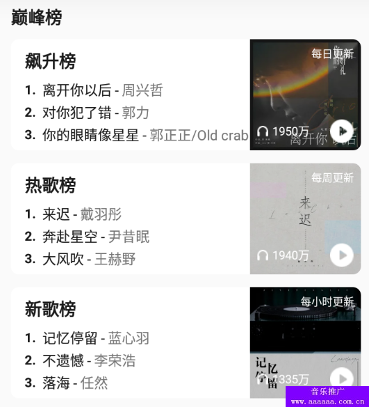 QQ music哪个歌曲排行榜流量高？QQ muisc热门歌曲排行榜排名前十(图1)